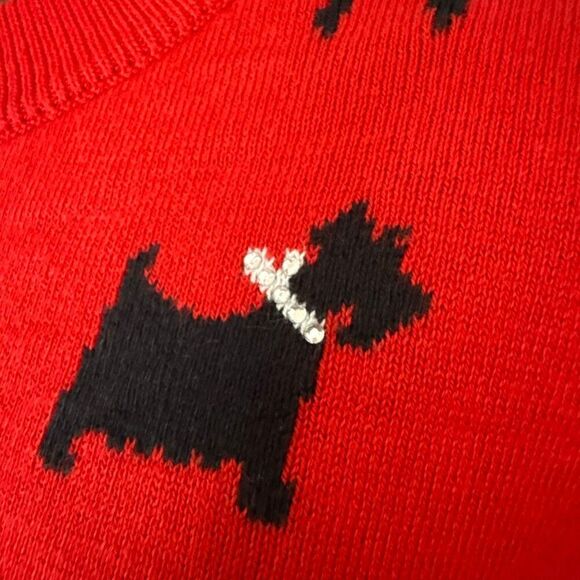 Karen Scott Scottie dog sweater womens size xl red black bows novelty print soft - Picture 3 of 11
